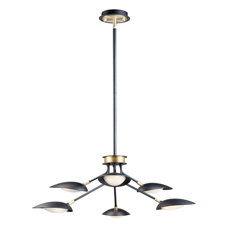 MAXIM Scan 6-Light 35" Wide Black / Satin Brass Pendant Light 21696BKSBR